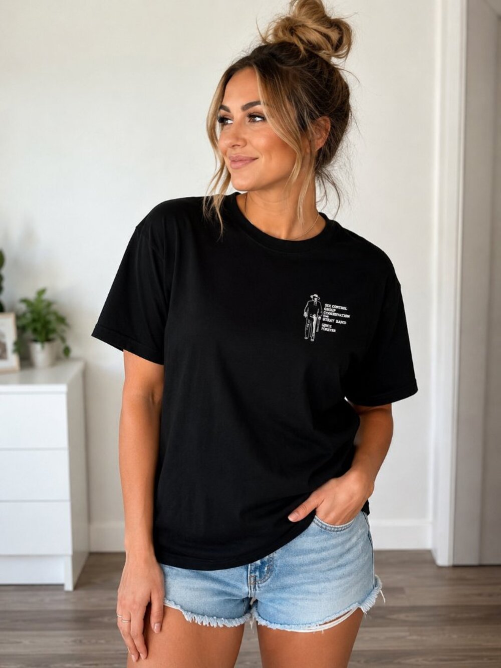 John Wayne Official Collection Black Graphic T-Shirt Western Cowboy Tee size m